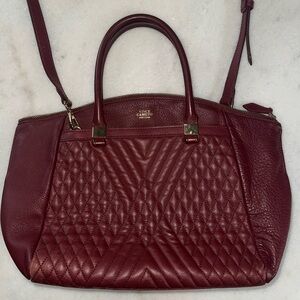 Vince Camino Burgundy Quilted Shoulder Bag
